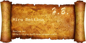 Hirs Bettina névjegykártya